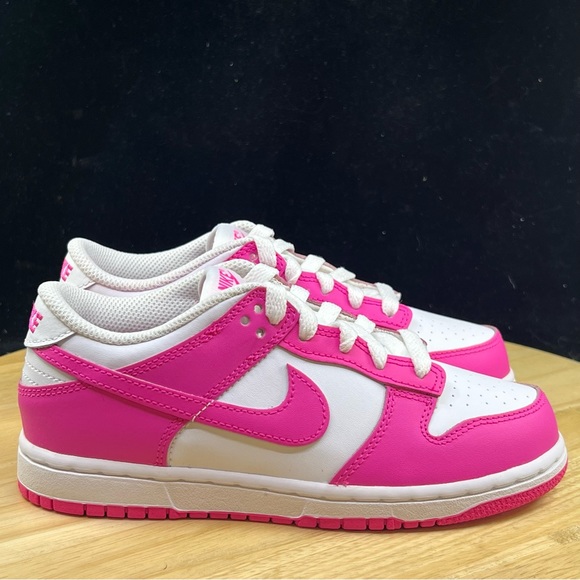 Nike Dunk Low Laser Fuchsia Pre School Sizes FB9108-102 Nike Dunk Pink - Picture 8 of 9